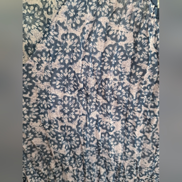 VTG Blouse Womens Blue/ Lt Pink Crinkle Boho Print Peasant Top Size Small - Picture 8 of 12